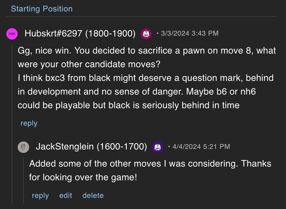 Picture of game comments